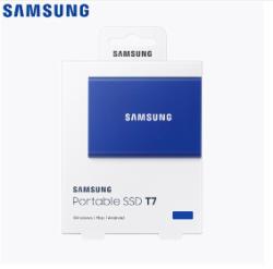三星SAMSUNG 三星T7 touch移动固态硬盘PSSDNVMe 高速移动固态 移动硬盘 T7 极光蓝NVMe传输速度1050MB/s 1T